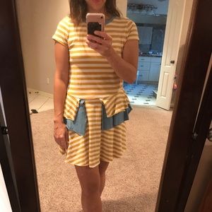 Matilda Jane Striped Yellow and Blue Dress NWT